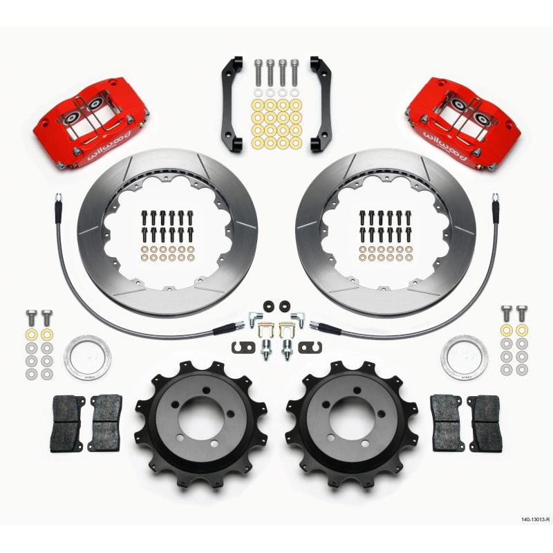 Wilwood Dynapro Radial Rear Kit 12.88in Red 2006-2007 Subaru WRX w/Lines - T1 Motorsports