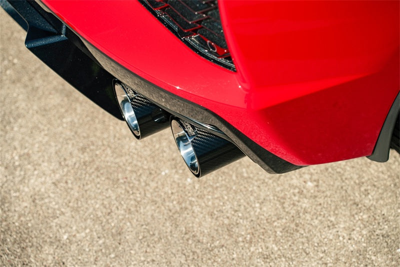 Corsa 3in Cat-Back Exhaust (valve Delete) w/4.5in Carbon Fiber Polsihed Tips - 2020-2024 Chevrolet Corvette C8