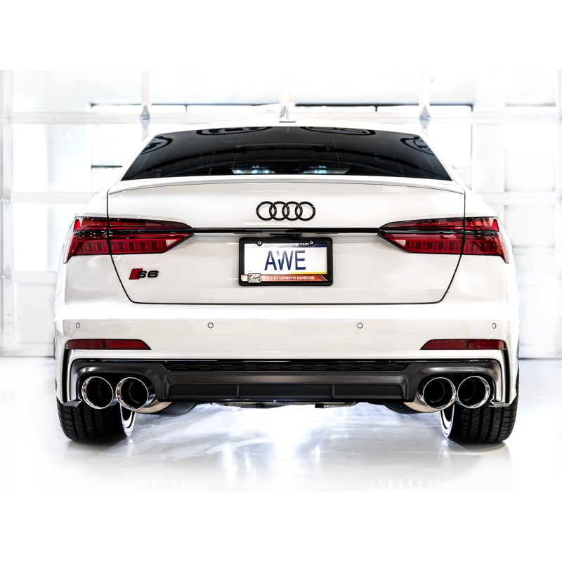 AWE Tuning 19-23 Audi C8 S6/S7 2.9T V6 AWD Touring Edition Exhaust - Chrome Silver Tips