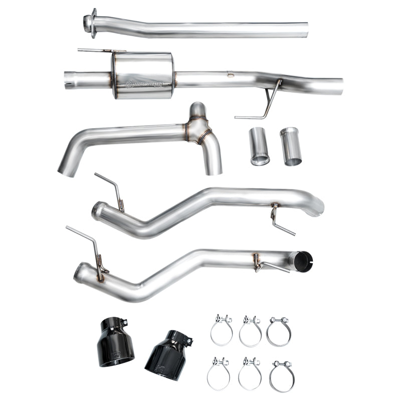 AWE Tuning Tuning 2021+ Ford F-150 Tremor (w/ Bumper Cutouts) 0FG Non-Resonated Catback -Diamond Black Tips