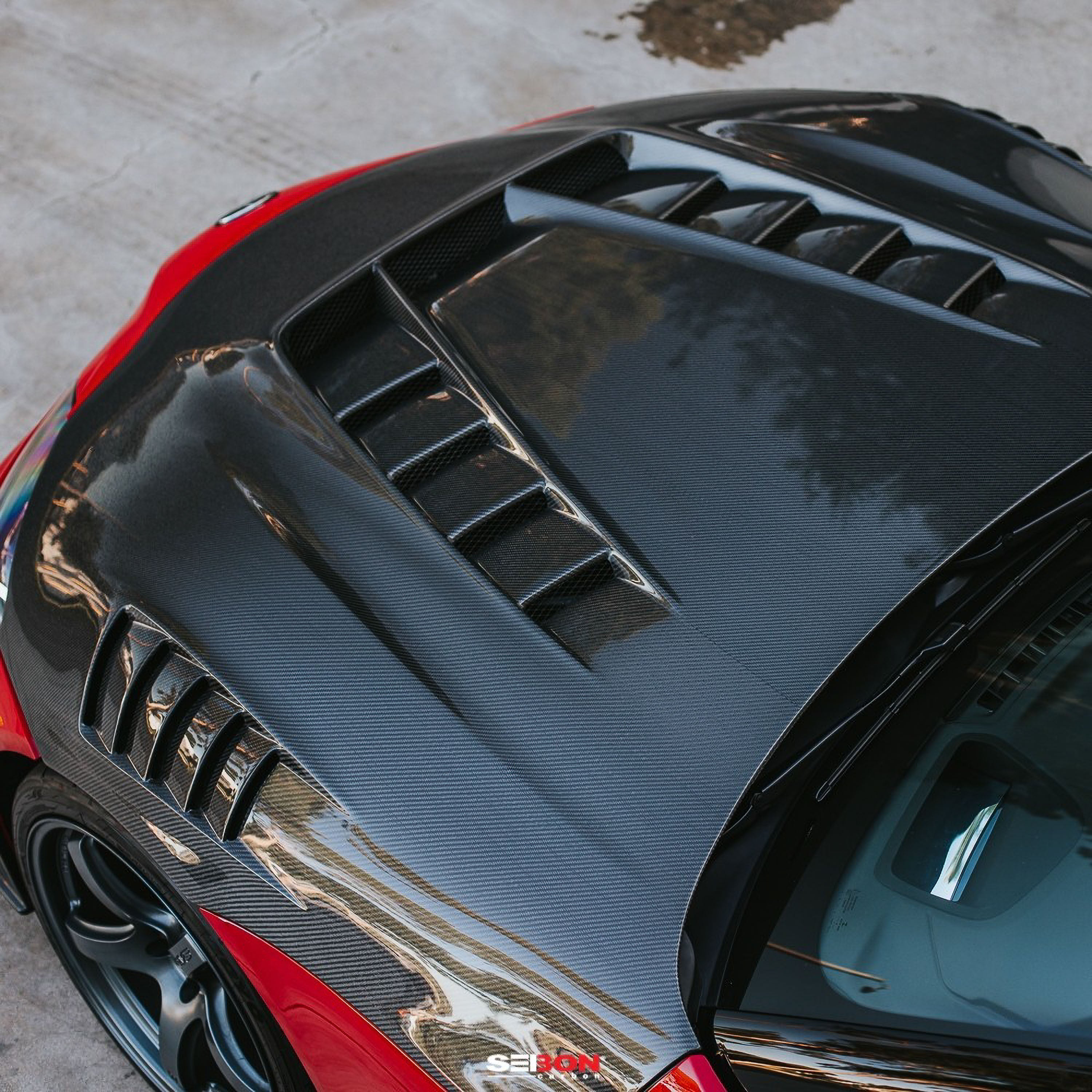 Seibon TV-Style Double Sided Carbon Fiber Hood - 2020-2023 Toyota Supra