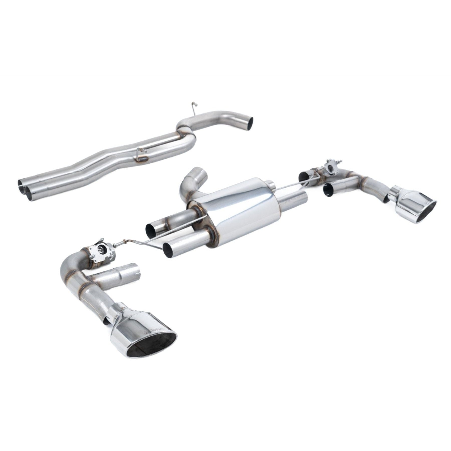 Milltek Sport 80mm Non-Resonated Cat-Back Exhaust System with Polished Tips - 2018-2020 Audi 8V RS3