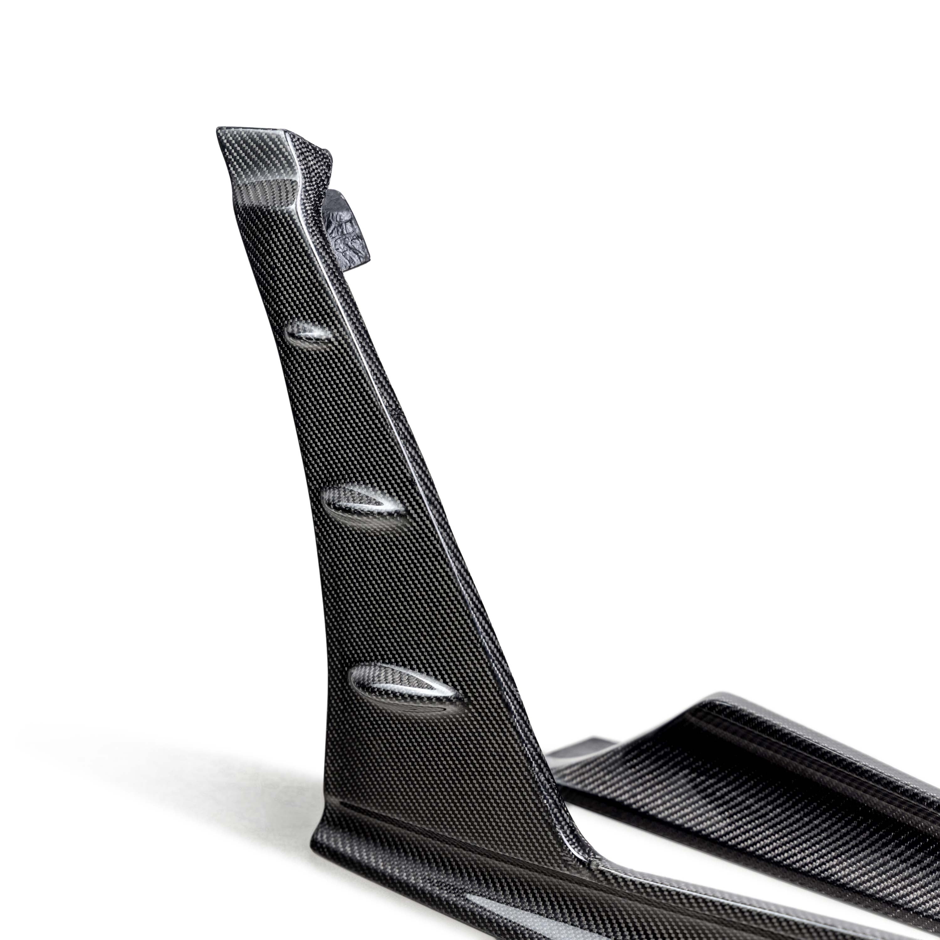 Seibon MB-Style Carbon Fiber Front Side Skirt Extensions - 2023-2025 Honda Civic Type R