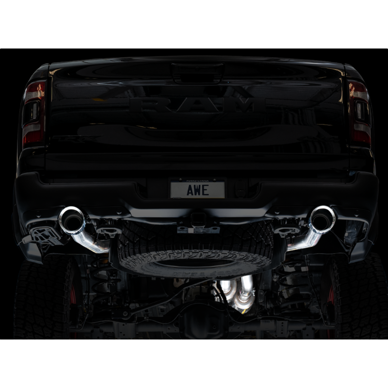 AWE Tuning 2021 RAM 1500 TRX 0FG Cat-Back Exhaust - Chrome Silver Tips