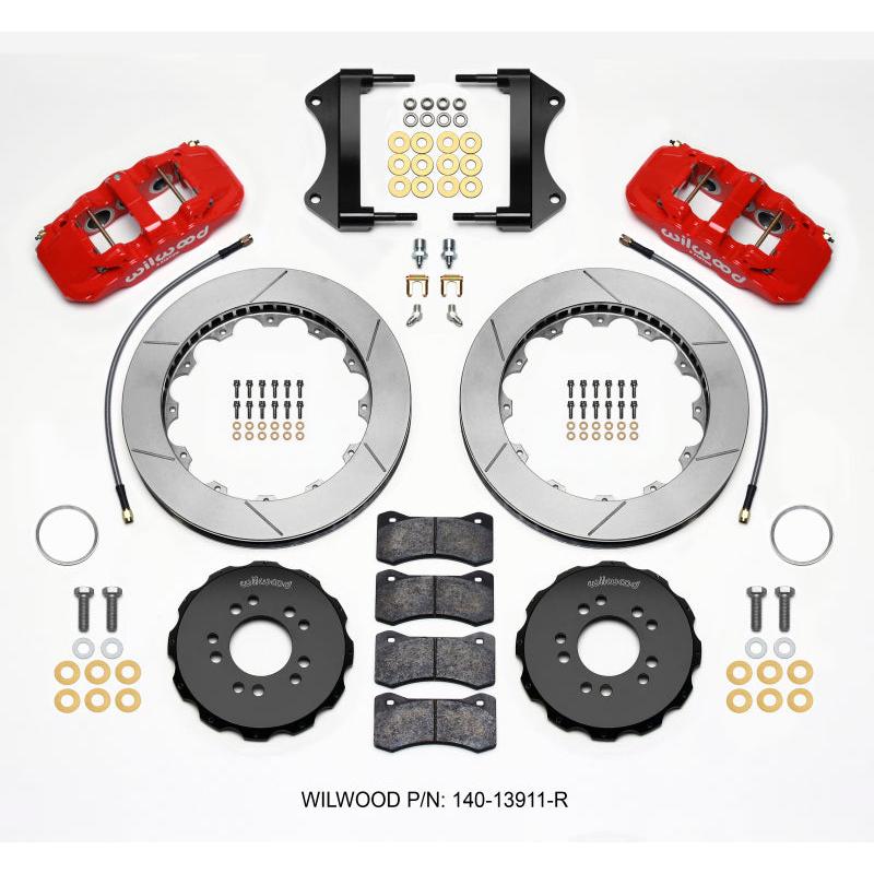 Wilwood AERO6 Front Hat Kit 15.00 Red 2014-up Corvette C7 w/Lines - T1 Motorsports