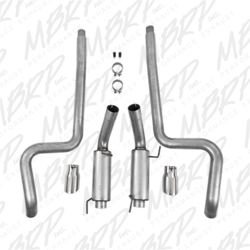 MBRP 05-09 Ford Mustang GT 4.6L Dual Split Rear Race Version AL/ 3in Cat Back Exhaust System - T1 Motorsports
