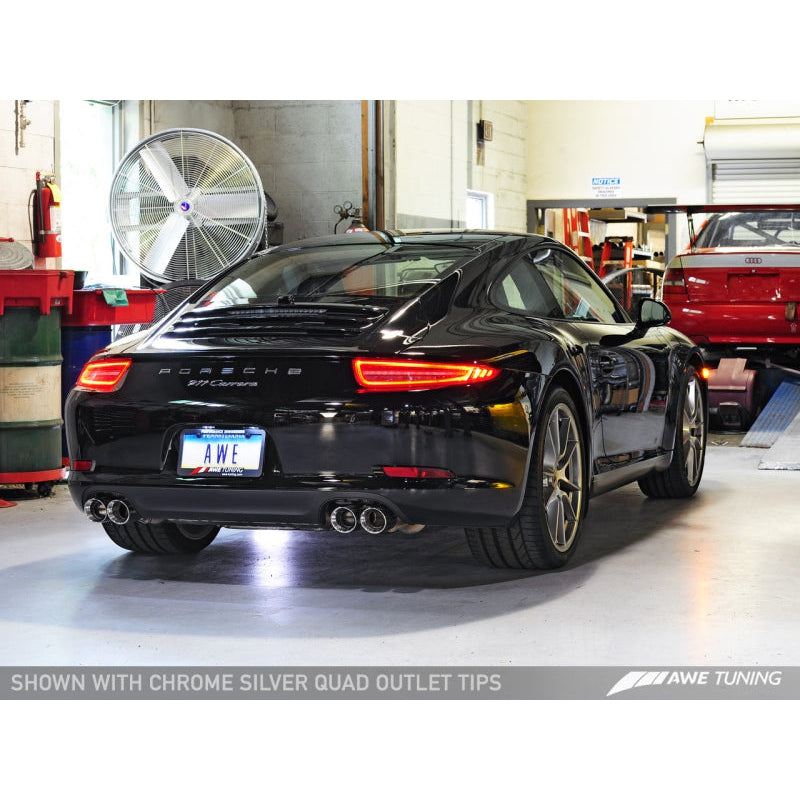 AWE Tuning Porsche 991 SwitchPath Exhaust for PSE Cars Chrome Silver Tips - T1 Motorsports