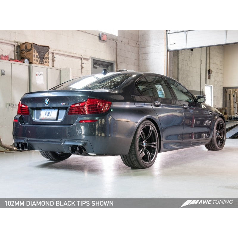 AWE Tuning BMW F10 M5 Touring Edition Axle-Back Exhaust Diamond Black Tips
