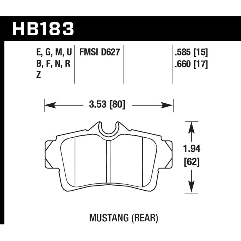 Hawk 94-04 Ford Mustang HPS Street Rear Brake Pads - T1 Motorsports