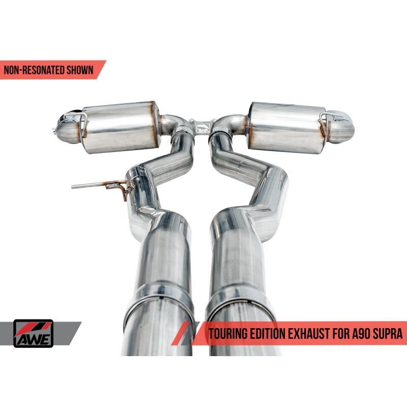 AWE Tuning 2020+ Toyota Supra A90 Non-Resonated Touring Edition Exhaust - 5in Chrome Silver Tips