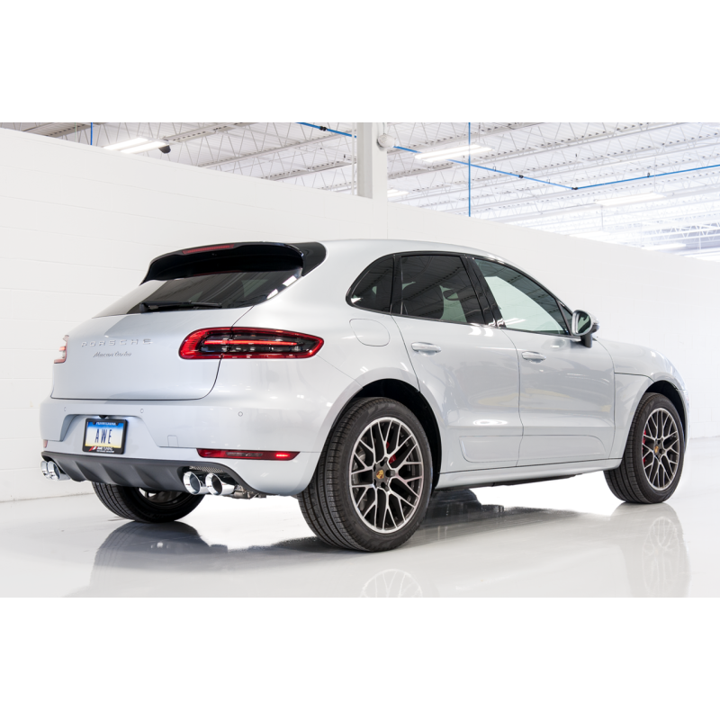 AWE Tuning Porsche Macan Track Edition Exhaust System - Chrome Silver 102mm Tips