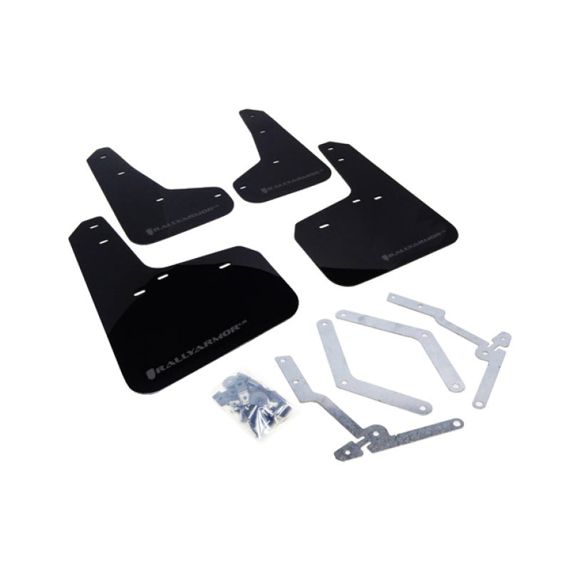 Rally Armor 12-19 Ford Focus ST / 16-19 RS Black Mud Flap w/ Grey Logo - T1 Motorsports