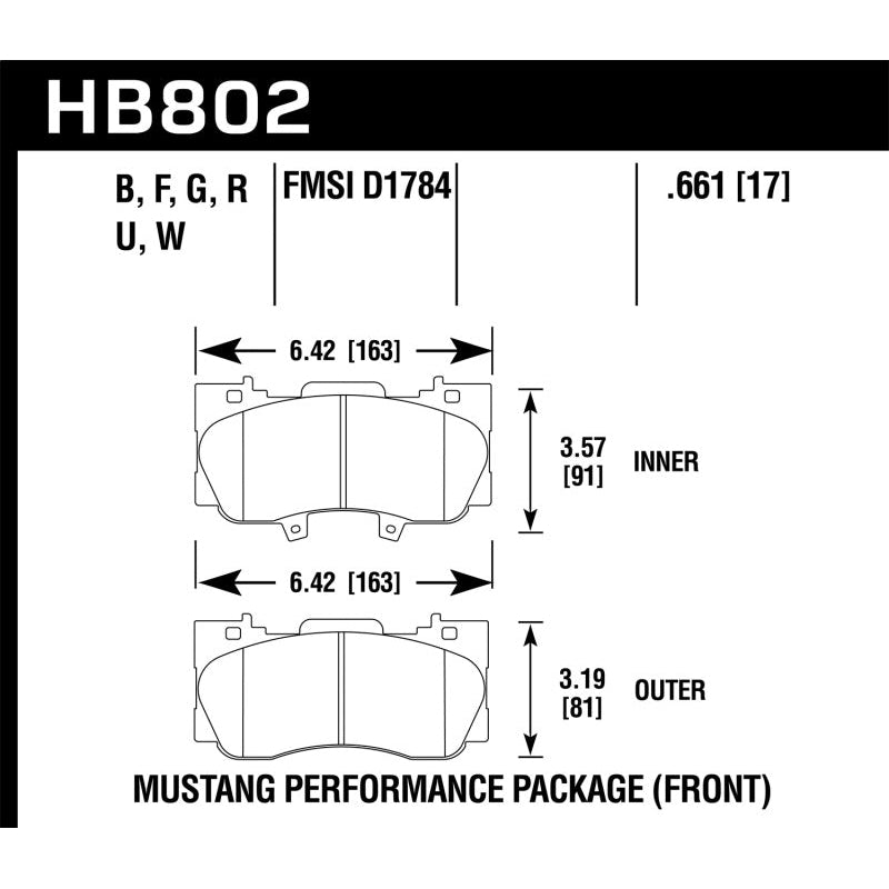 Hawk 15-17 Ford Mustang Performance Package HPS 5.0 Front Brake Pads - T1 Motorsports