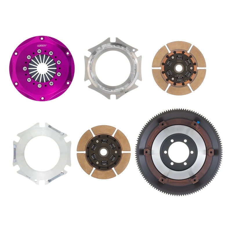 Exedy 1986-1989 Mazda RX-7 R2 Hyper Twin Cerametallic Clutch Sprung Center Disc Push Type Cove - T1 Motorsports