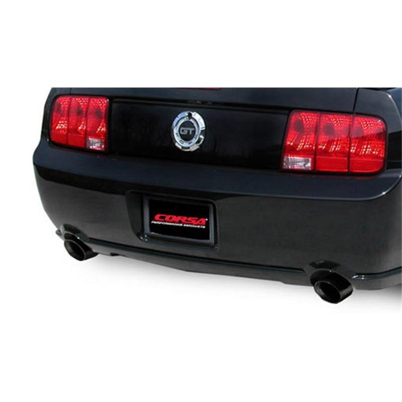 Corsa 05-10 Ford Mustang Shelby GT500 5.4L V8 Black Sport Axle-Back Exhaust