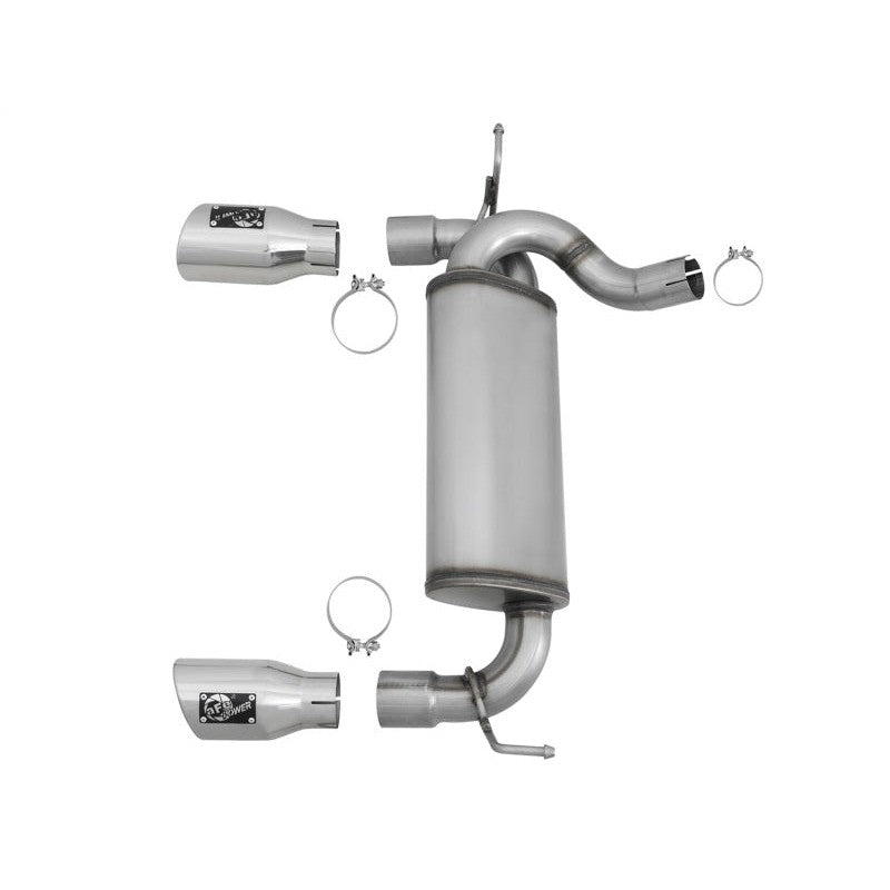 aFe Rebel Series 2.5in 409 SS Axle-Back Exhaust w/Polished Tips 07+ Jeep Wrangler (JK) V6 3.6L/3.8L