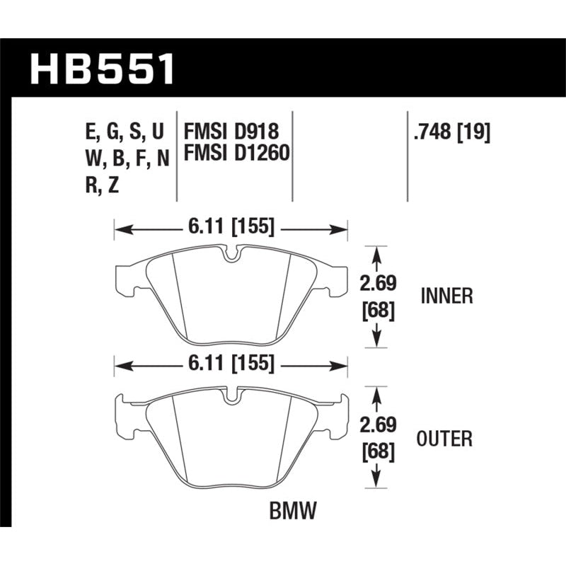 Hawk 07-09 BMW 335d/335i/335xi / 08-09 328i/M3 Blue 9012 Race Front Brake Pads - T1 Motorsports