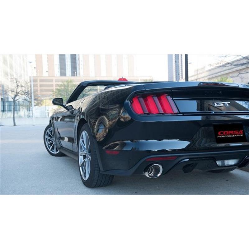 Corsa Xtreme Dual Rear Exit Exhaust w/ Polished Tips - 2015-2023 Ford Mustang GT Convertible 5.0L V8