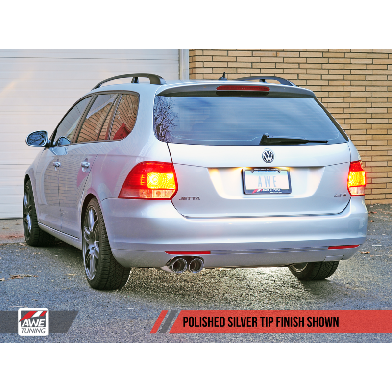 AWE Tuning Mk5 Jetta Mk6 Sportwagen 2.5L Touring Edition Exhaust - Polished Silver Tips