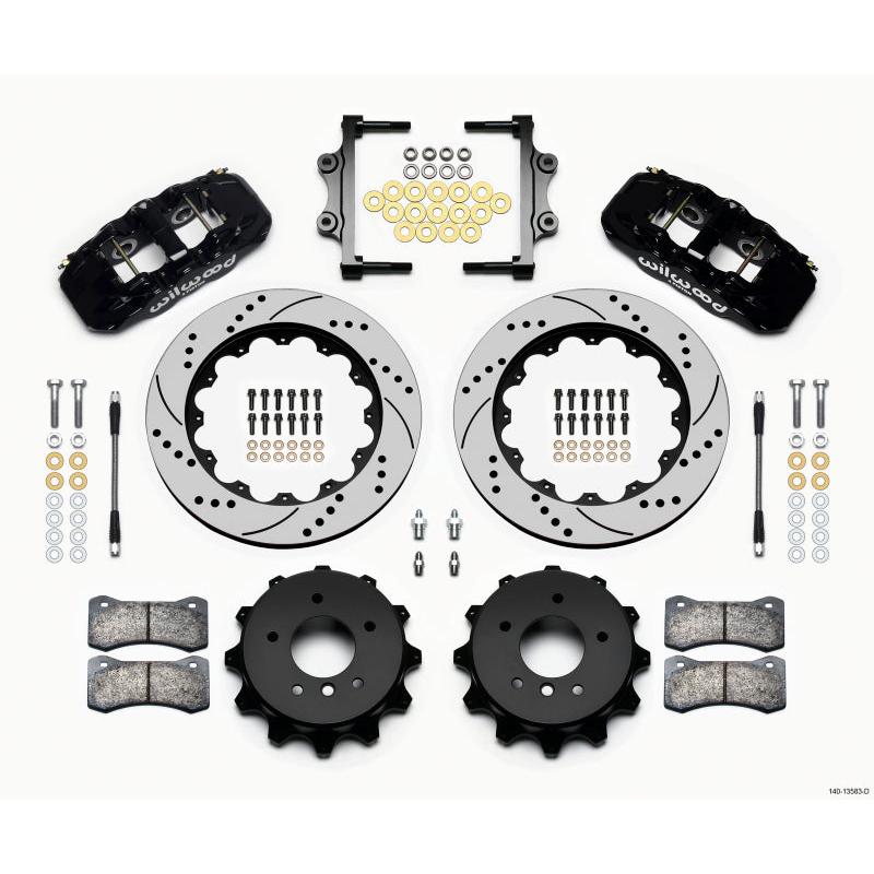 Wilwood AERO4 Rear Kit 14.00 Drilled 2007-2011 BMW E90 Series w/Lines - T1 Motorsports