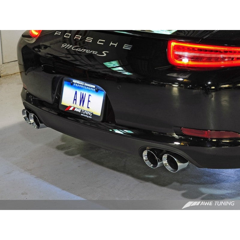 AWE Tuning Porsche 991 SwitchPath Exhaust for PSE Cars Chrome Silver Tips - T1 Motorsports