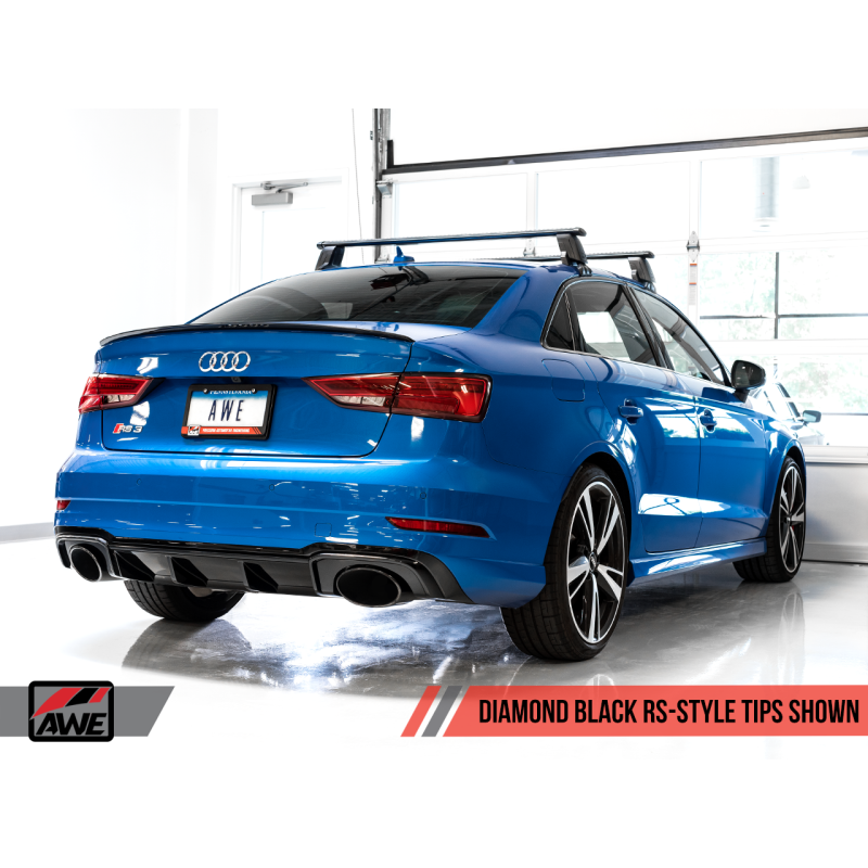 AWE Tuning 17-19 Audi RS3 8V Track Edition Exhaust - Diamond Black Tips RS-Style Tips