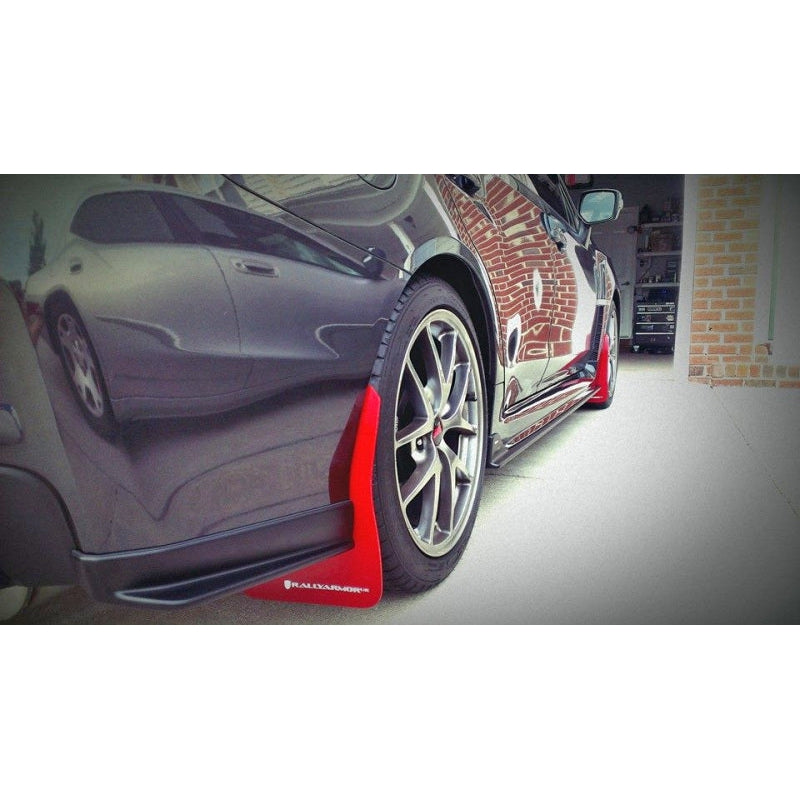 Rally Armor 15-21 Subaru WRX/STI (Sedan ONLY) Black UR Mud Flap w/ Light Blue Logo - T1 Motorsports