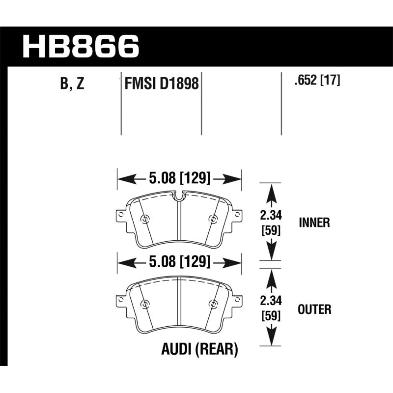 Hawk 17-19 Audi A4 / 18-19 Audi A5 Performance Ceramic Street Rear Brake Pads - T1 Motorsports