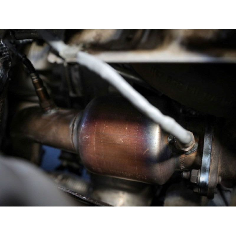 aFe Twisted Steel 3in. Downpipe - 304 Stainless w/ Cat - 09-16 Audi A4 - T1 Motorsports