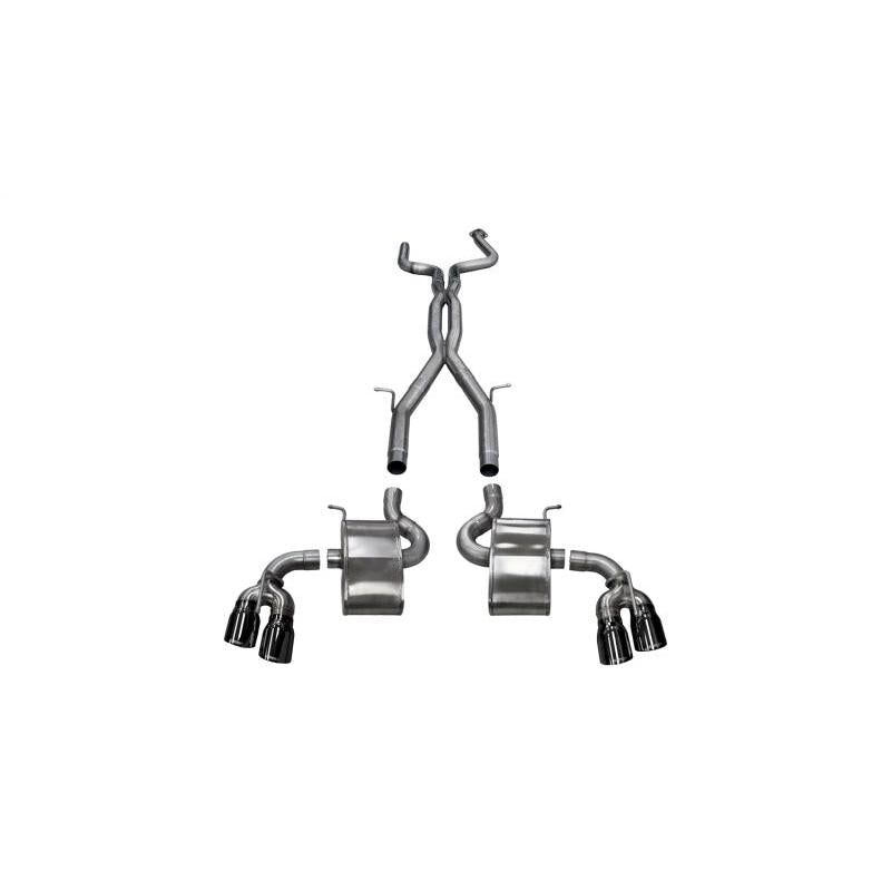 Corsa Xtreme+ 2.75in Cat-Back Dual Rear Exit w/ Twin 4in Black PVD Tips - 2016-2024 Chevy Camaro SS 6.2L
