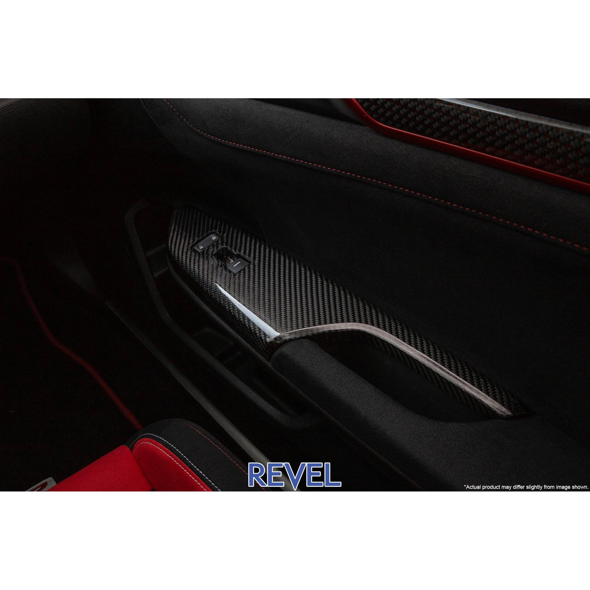 Revel GT Dry Carbon Window Switch Panel Set for 16-18 Honda Civic except Coupe model - T1 Motorsports