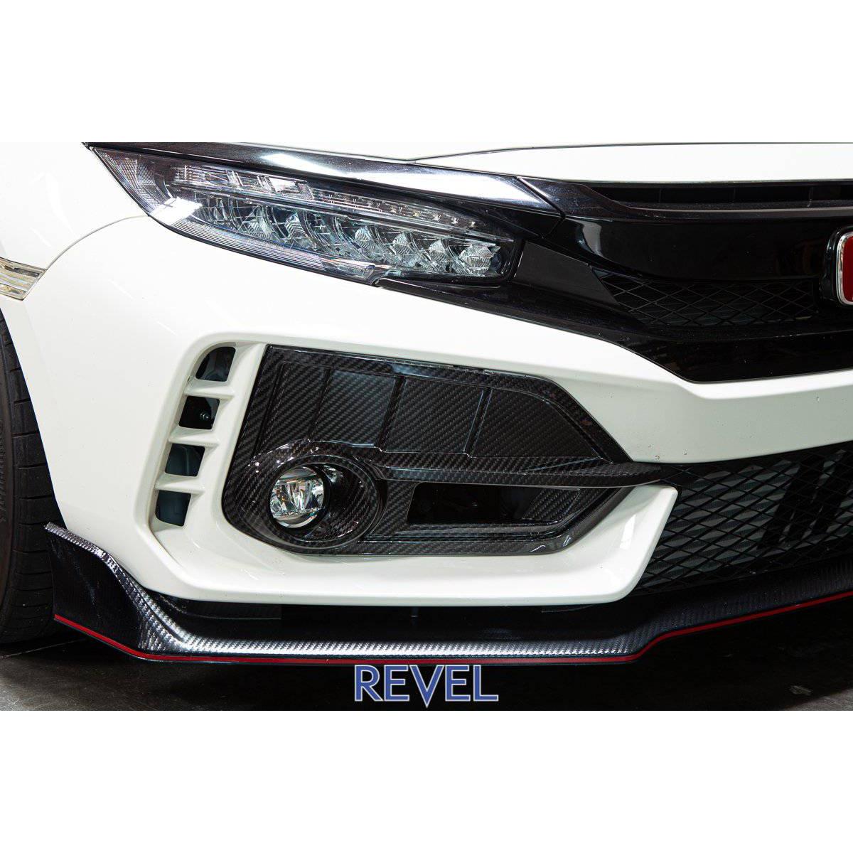 Revel GT Dry Carbon Front Fog Light Cover Set for 16-18 Honda Civic Type-R - T1 Motorsports