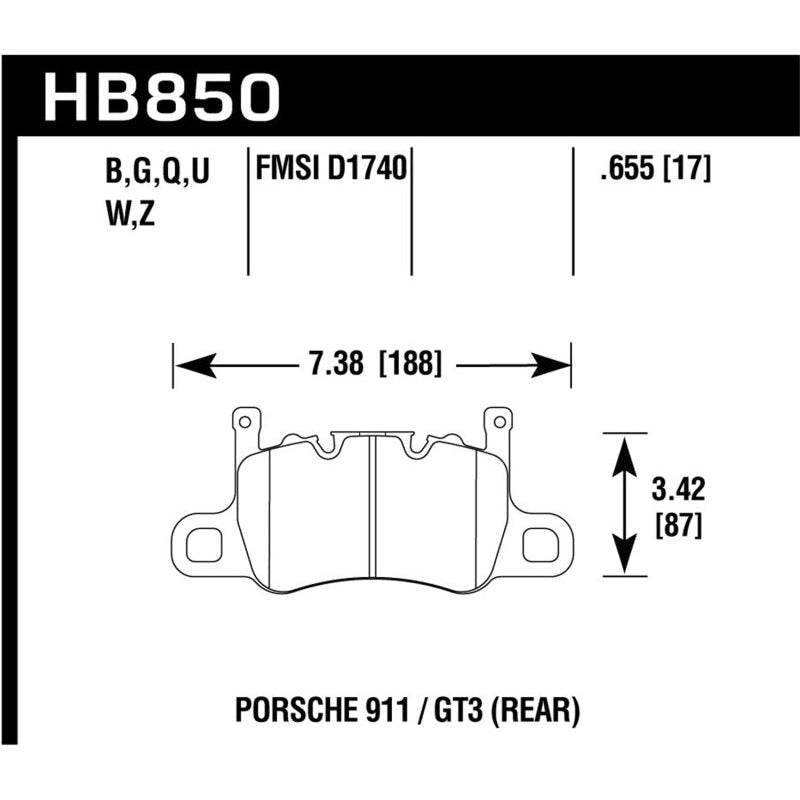 Hawk Audi 14-19 Porsche 911 / 2016 Cayman / 17-19 Panamera PC Rear Brake Pads - T1 Motorsports