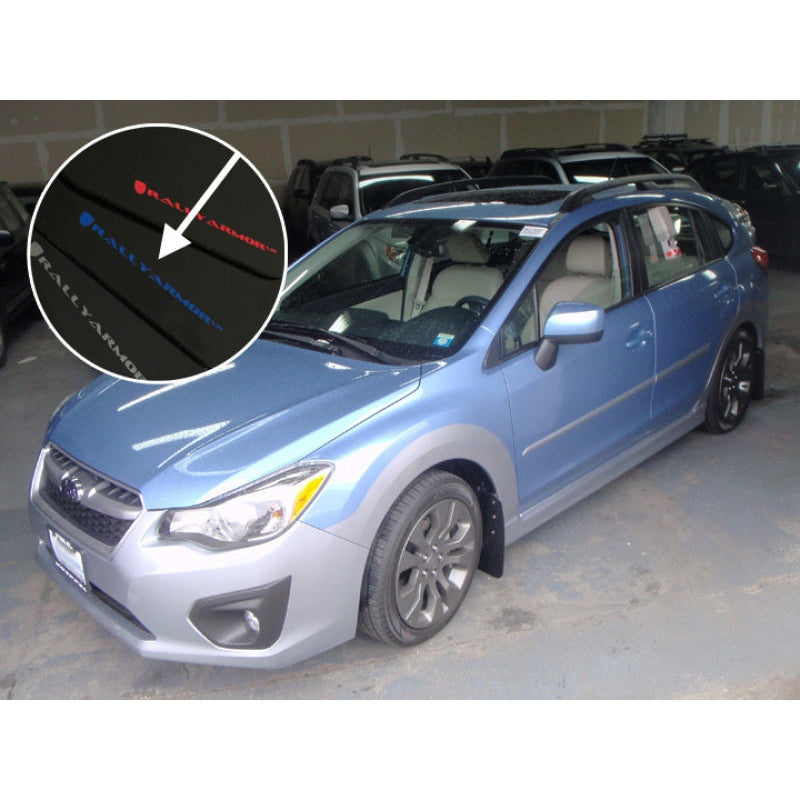 Rally Armor 12-16 Subaru Impreza Black UR Mud Flap w/ Blue Logo - T1 Motorsports