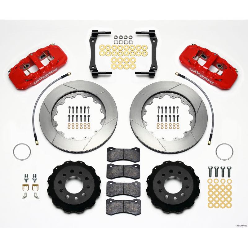 Wilwood AERO4 Rear Kit 14.25in Red 2014-Up Corvette C7 w/Lines - T1 Motorsports