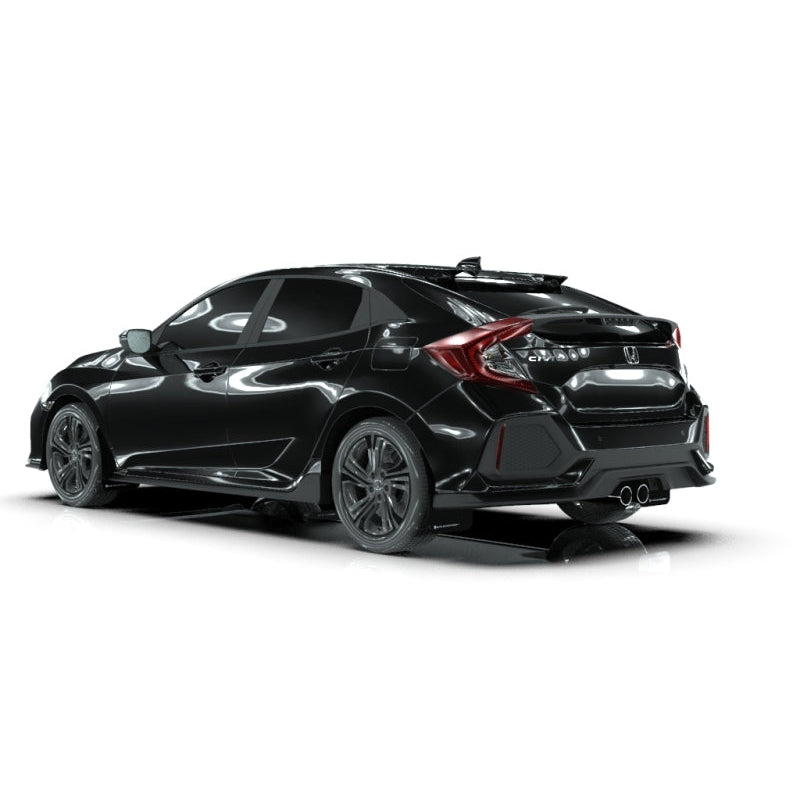 Rally Armor 17-21 Honda Civic Sport & Touring (Hatch) Black UR Mud Flap w/ White Logo - T1 Motorsports