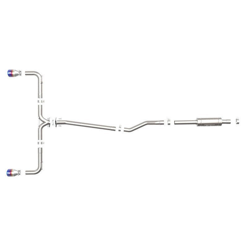 aFe Takeda 2-1/2in 304 SS Cat-Back Exhaust w/ Blue Flame Tips 14-18 Mazda 3 L4 2.0L/2.5L