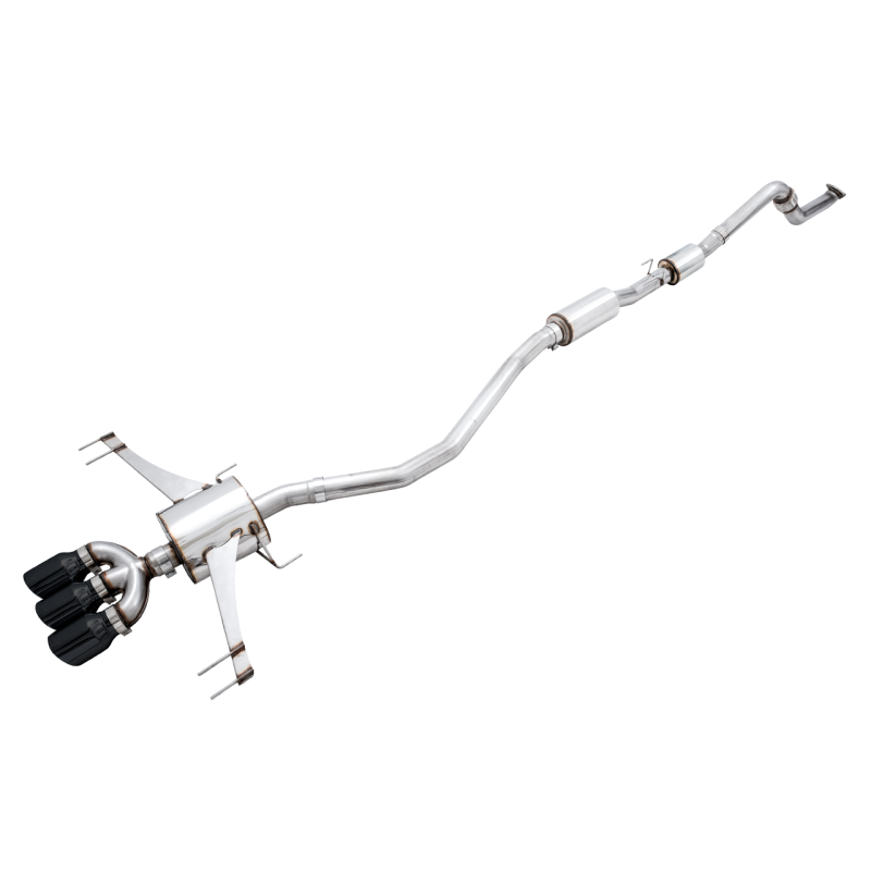 AWE Tuning 2017+ Honda Civic Type R Touring Edition Exhaust w/Front & Mid Pipe - Diamond Blk Tips