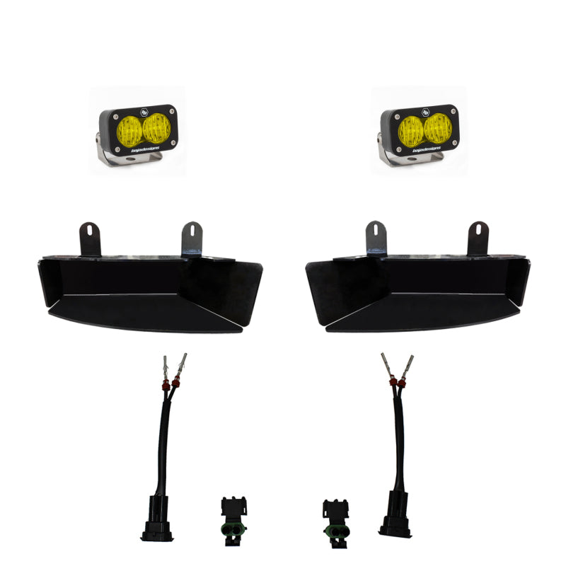 Baja Designs 2019+ Ram 2500/3500 S2 Wide Cornering Fog kit - Amber - T1 Motorsports