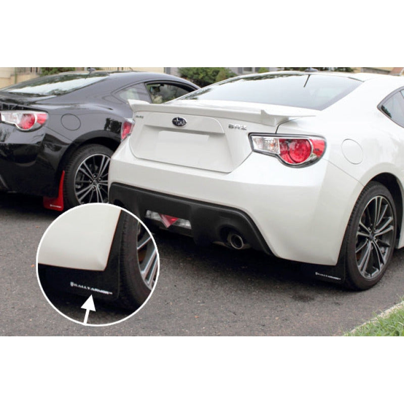 Rally Armor 13-17 Subaru BRZ / Scion FR-S Black UR Mud Flap w/ White Logo - T1 Motorsports