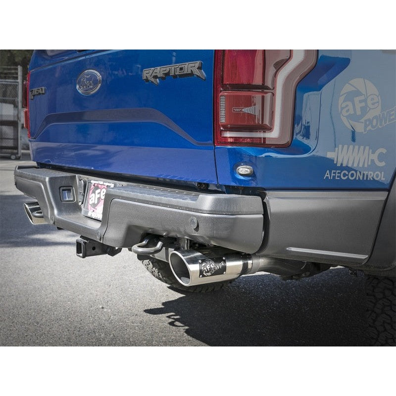 aFe MACHForce-XP 3in to 3-1/2in 304 SS Cat-Back Exhaust w/Polished Tips 17-18 Ford F-150 Raptor 3.5L