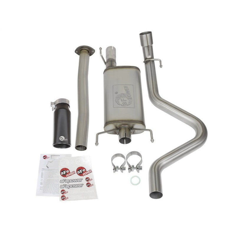aFe MACHForce XP Cat Back SS Exhausts Black Tips 05-12 Toyota Tacoma L4-2.7L