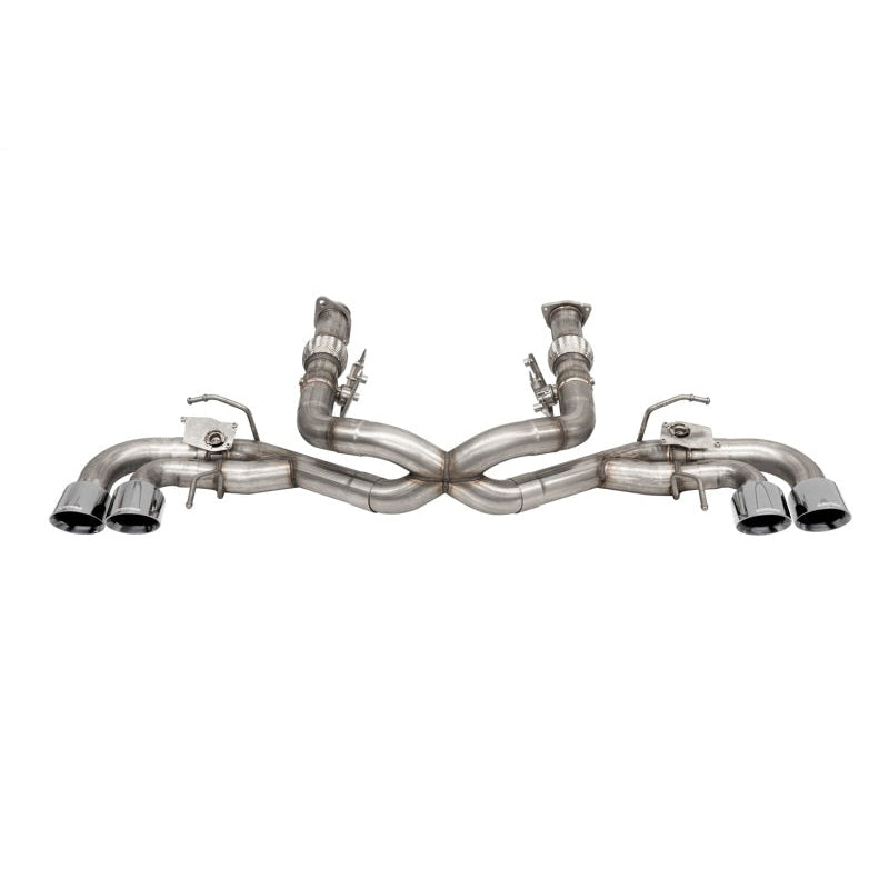 Corsa 3in Valved Cat-Back Exhaust (No Muffler) w/Polished Tips - 2020-2024 Corvette C8