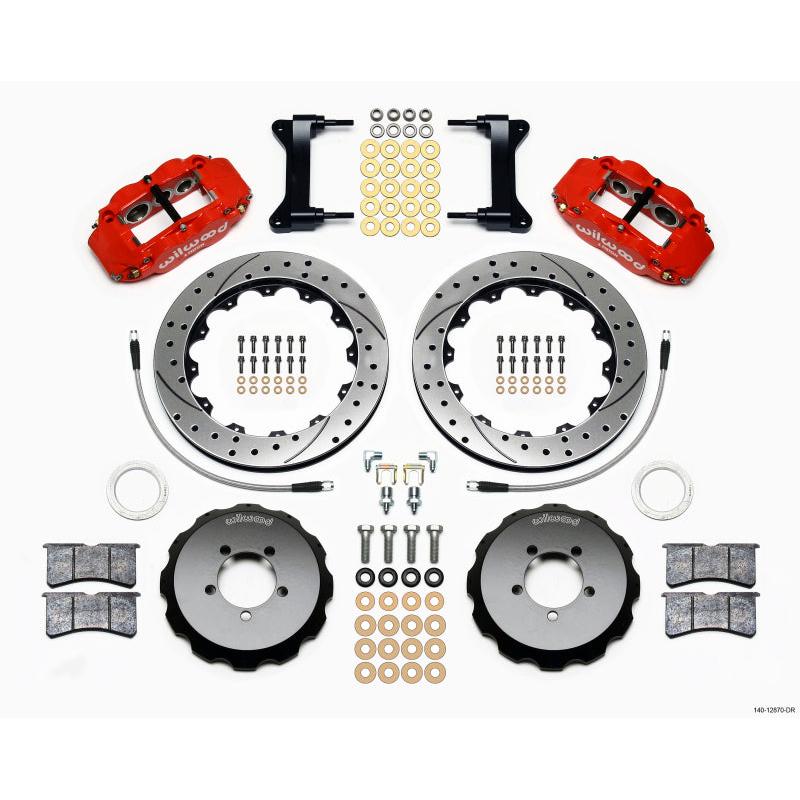 Wilwood Narrow Superlite 6R Front Hat Kit 12.88in Drill Red 2012-Up Toyota / Scion FRS w/ Lines - T1 Motorsports