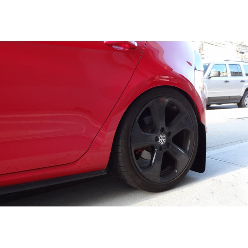 Rally Armor 15-21 VW Golf/GTI/TSI Black UR Mud Flap w/ Red Logo - T1 Motorsports