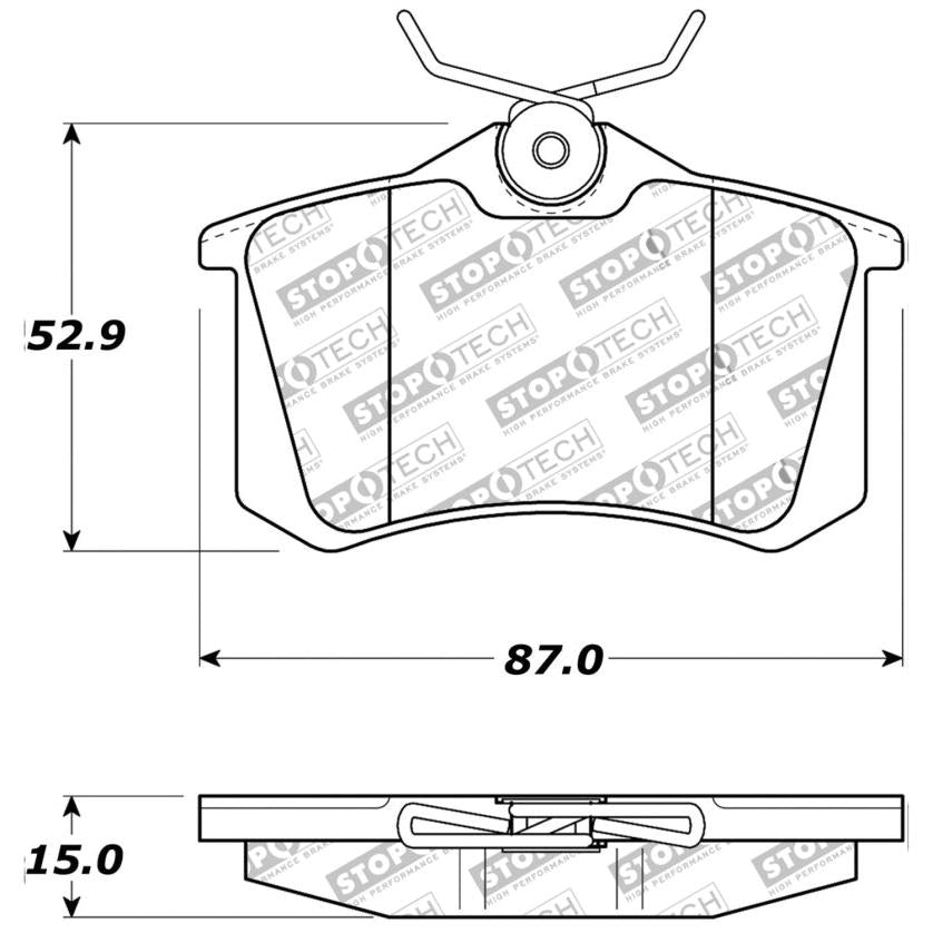 StopTech 02-08 Audi A4 Quattro / 2/99-02 Audi S4 / 93-10 VW Golf GL/GLS Performance Rear Brake Pads