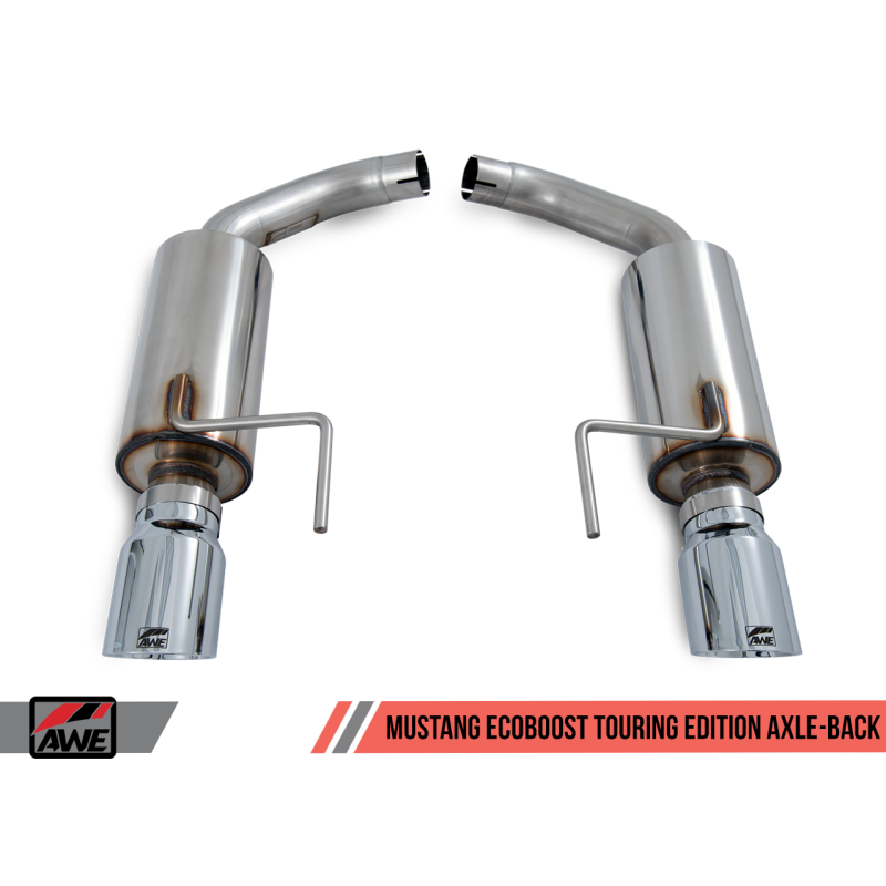 AWE Tuning S550 Mustang EcoBoost Axle-back Exhaust - Touring Edition (Chrome Silver Tips)