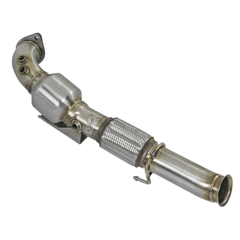 aFe Twisted Steel 3in. 304 SS Catted Series Downpipe 16-18 Ford Focus RS I4-2.3L (t) - T1 Motorsports