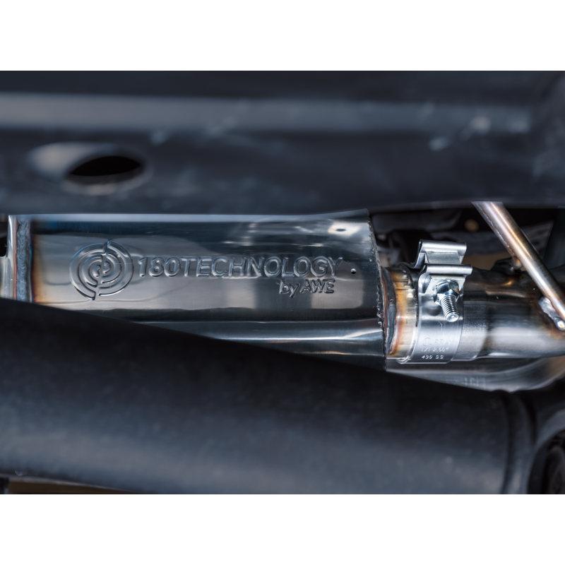 AWE 16-22 Toyota Tacoma 0FG Catback Exhaust w/ BashGuard - Dual Chrome Silver Tips