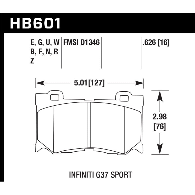 Hawk 2009-2013 Infiniti FB50 Sport HPS 5.0 Front Brake Pads - T1 Motorsports